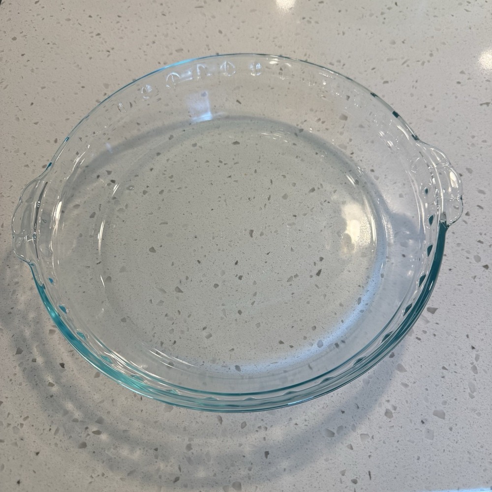 Vintage Pyrex 9.5 Inch Clear Glass Pie Plate Baking Dish Made in USA‎ Ovenware